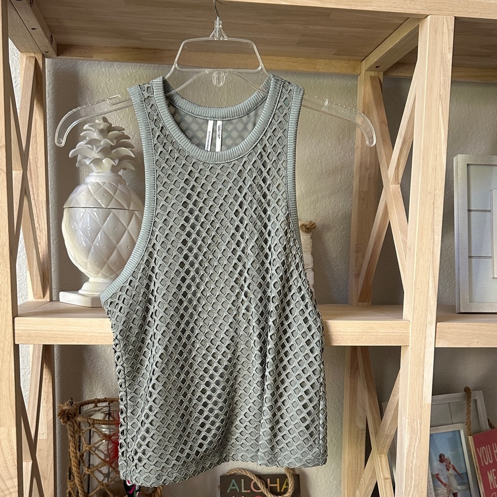 Anthropologie Mesh Tank Top in Green